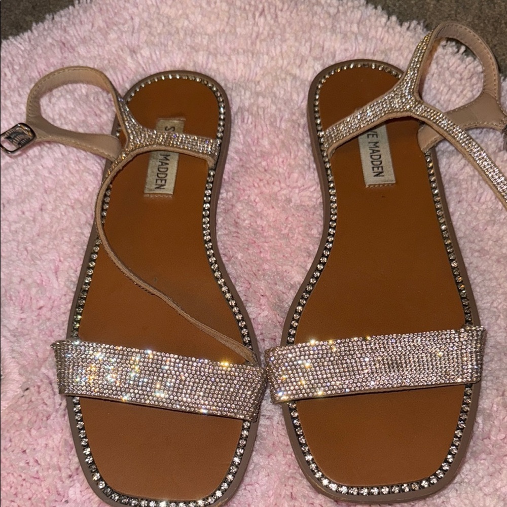 Steve Madden Tan Rhinestone Sandals